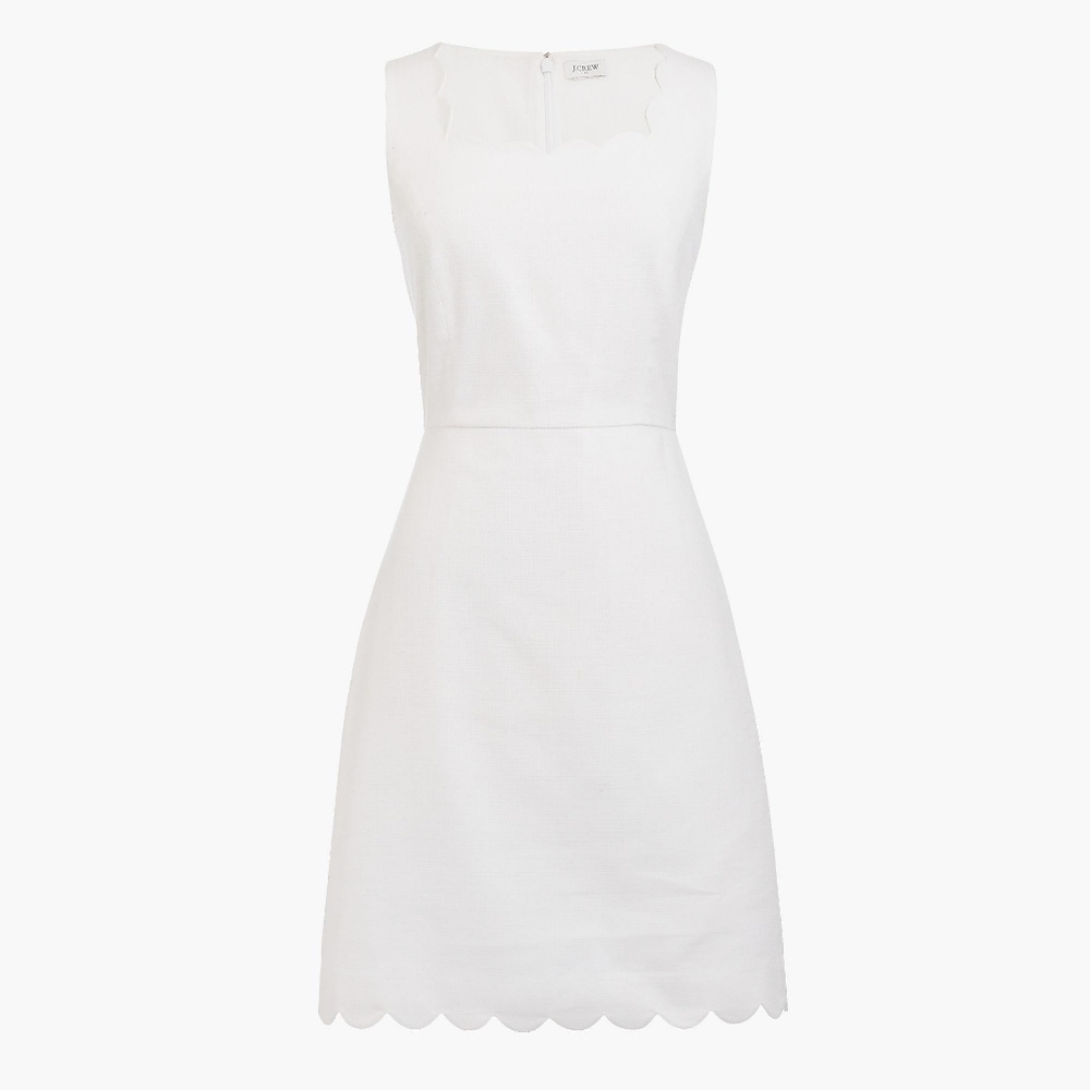 J. Crew Scalloped Basketweave Dress (Size 2)